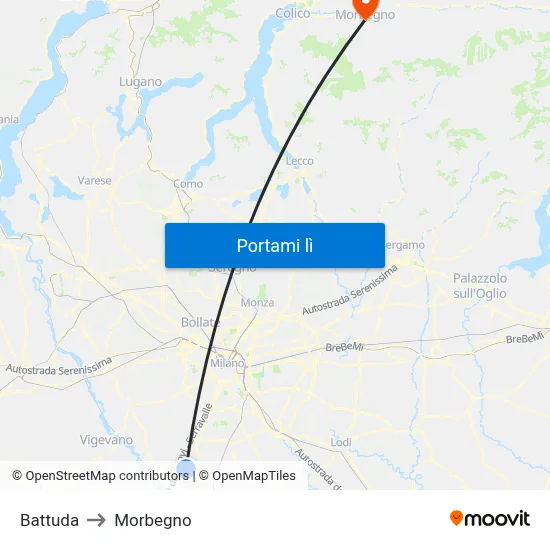 Battuda to Morbegno map