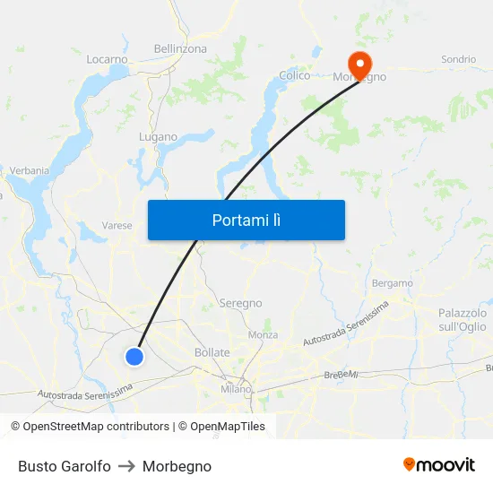 Busto Garolfo to Morbegno map