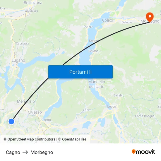 Cagno to Morbegno map