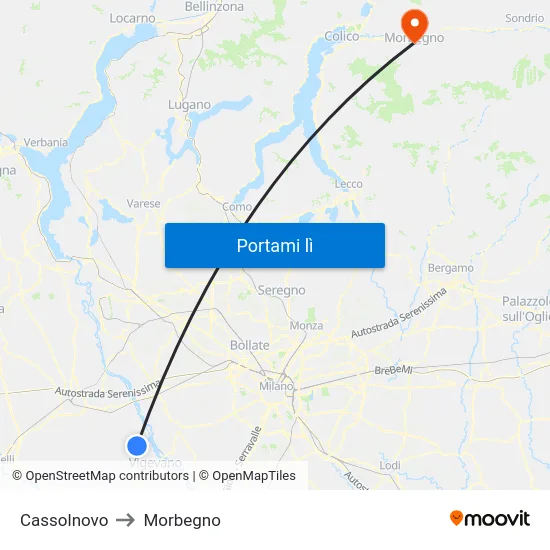 Cassolnovo to Morbegno map