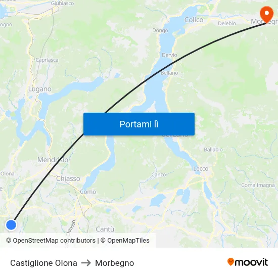 Castiglione Olona to Morbegno map