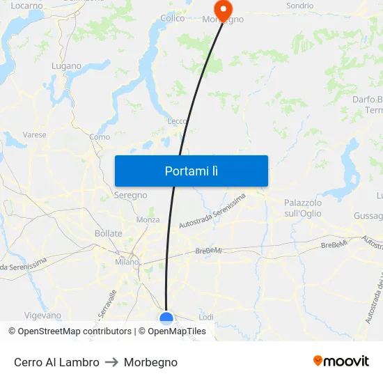 Cerro Al Lambro to Morbegno map