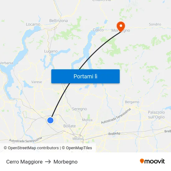 Cerro Maggiore to Morbegno map