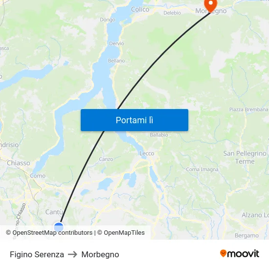Figino Serenza to Morbegno map