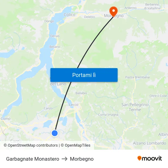 Garbagnate Monastero to Morbegno map