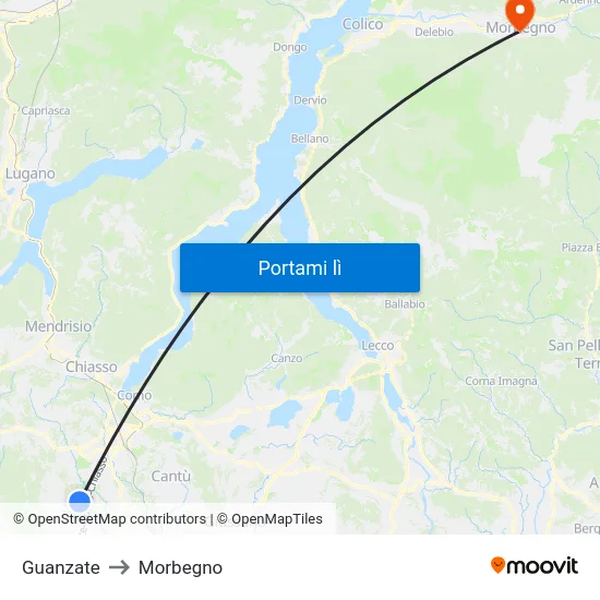 Guanzate to Morbegno map