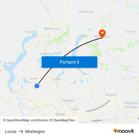 Lozza to Morbegno map