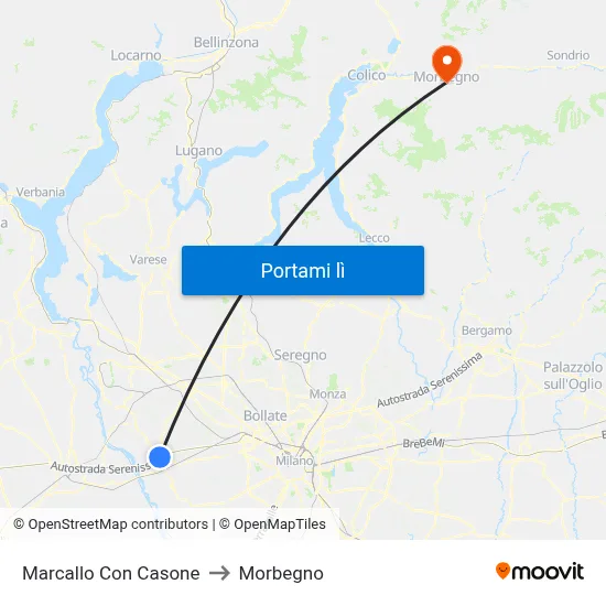 Marcallo Con Casone to Morbegno map