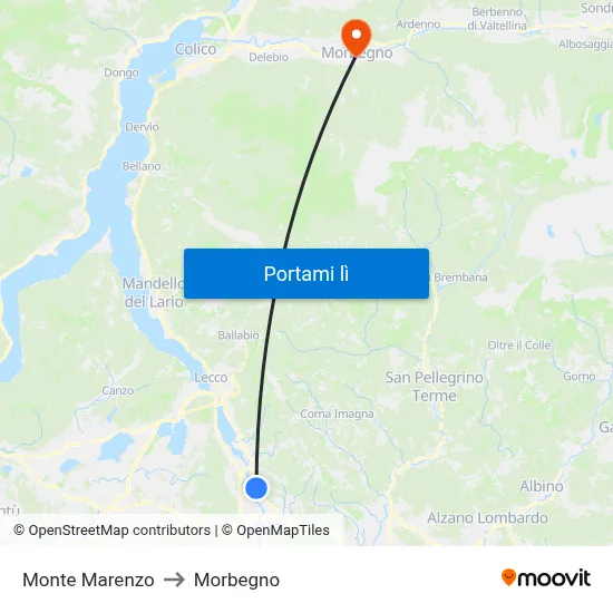 Monte Marenzo to Morbegno map