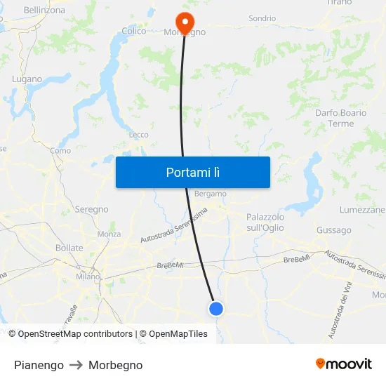 Pianengo to Morbegno map