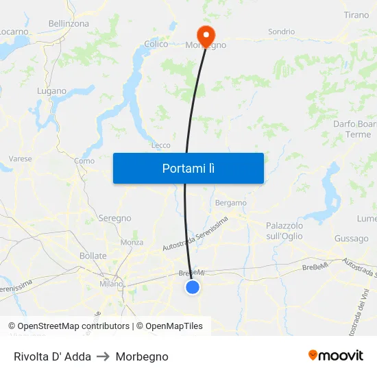 Rivolta D' Adda to Morbegno map