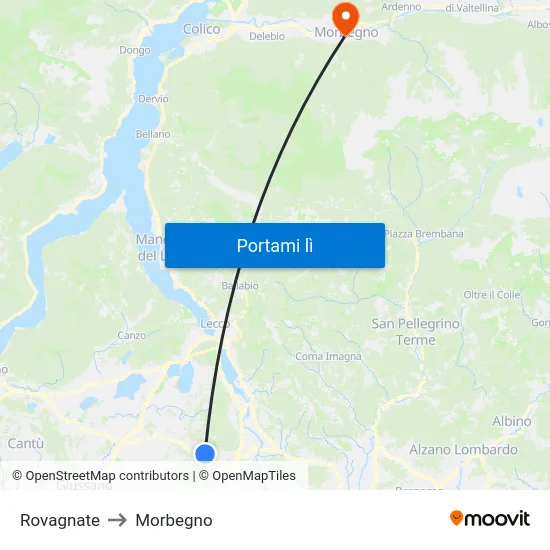Rovagnate to Morbegno map