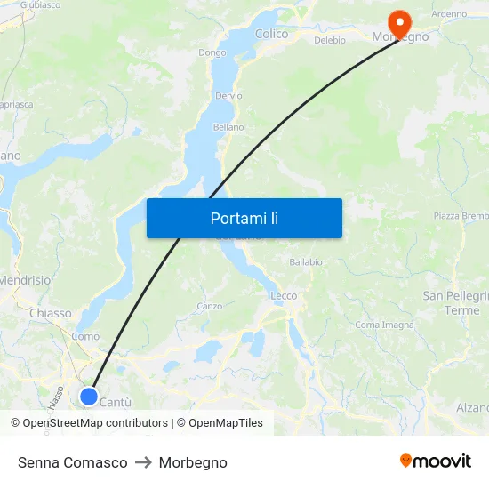 Senna Comasco to Morbegno map