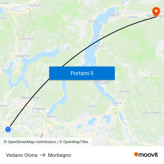 Vedano Olona to Morbegno map