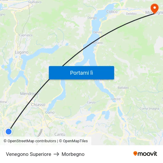 Venegono Superiore to Morbegno map