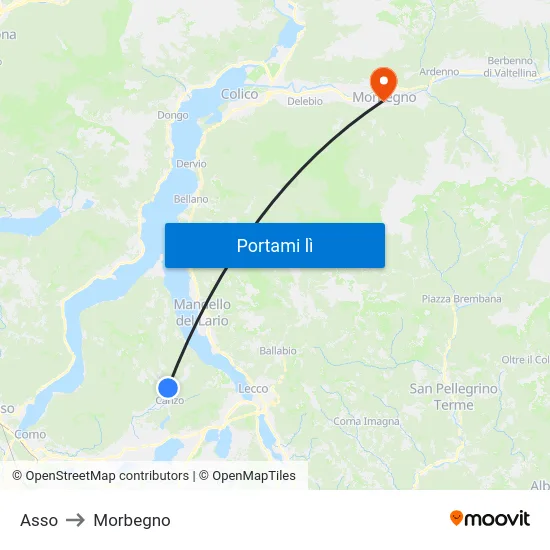 Asso to Morbegno map