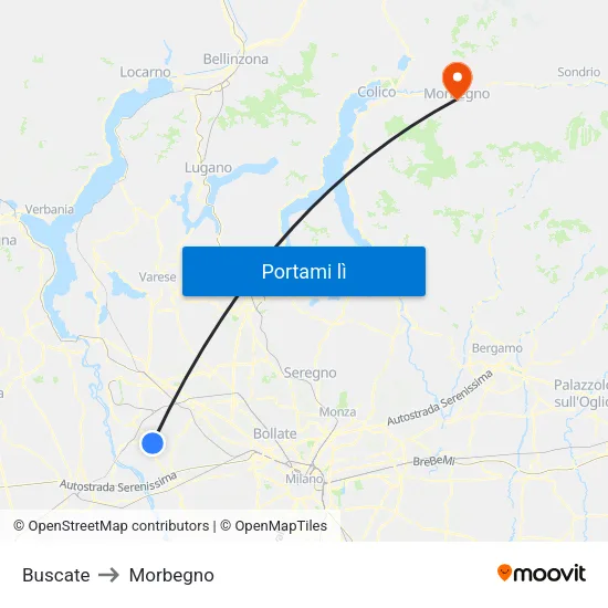 Buscate to Morbegno map