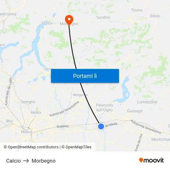 Calcio to Morbegno map