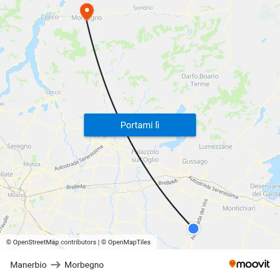 Manerbio to Morbegno map