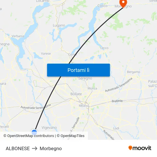 ALBONESE to Morbegno map