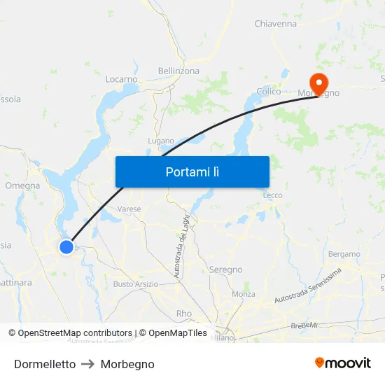 Dormelletto to Morbegno map