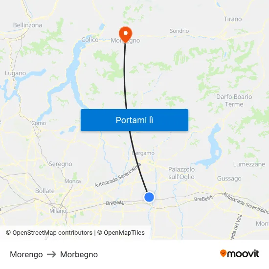 Morengo to Morbegno map