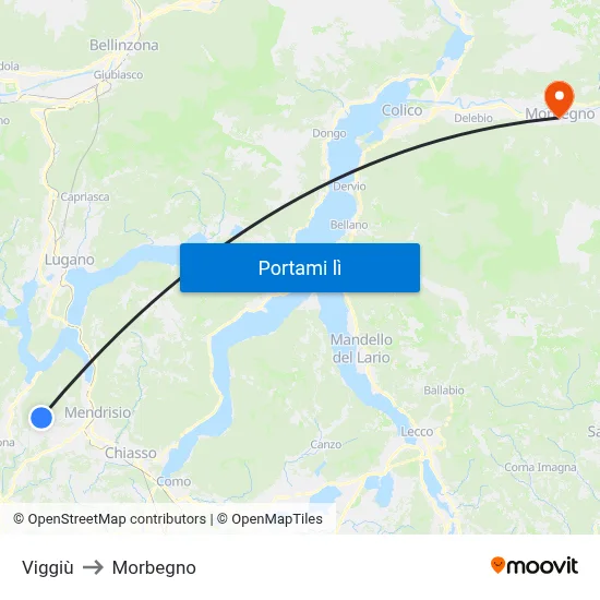 Viggiù to Morbegno map