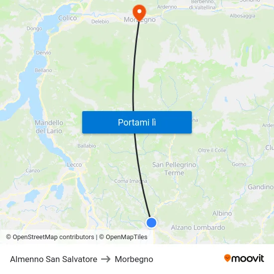 Almenno San Salvatore to Morbegno map