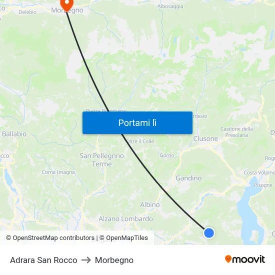 Adrara San Rocco to Morbegno map