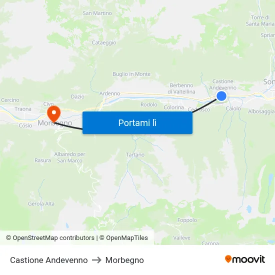 Castione Andevenno to Morbegno map