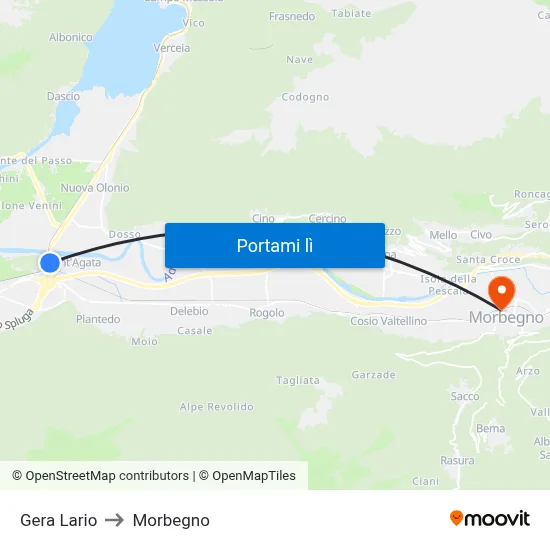 Gera Lario to Morbegno map