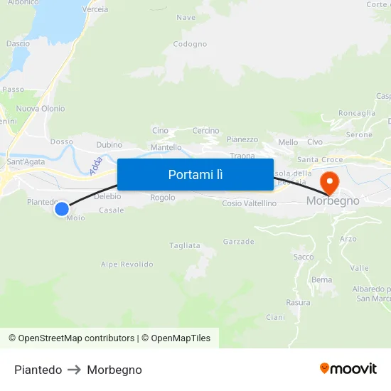 Piantedo to Morbegno map