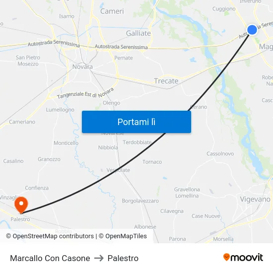 Marcallo Con Casone to Palestro map