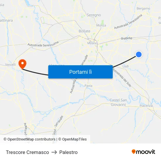 Trescore Cremasco to Palestro map