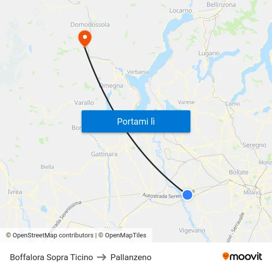 Boffalora Sopra Ticino to Pallanzeno map
