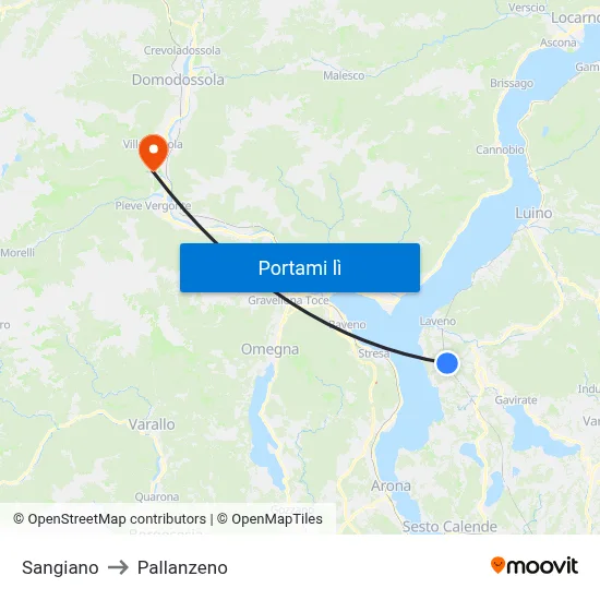 Sangiano to Pallanzeno map