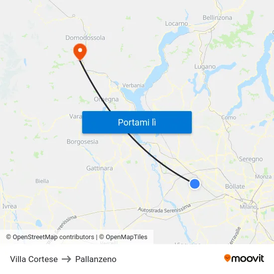 Villa Cortese to Pallanzeno map