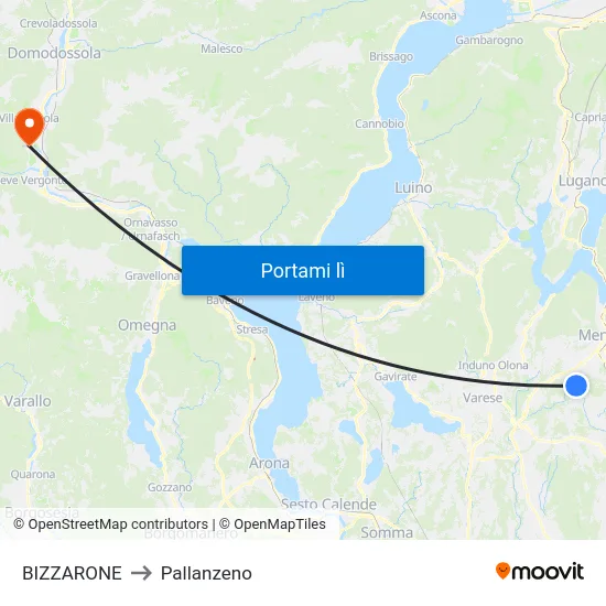 BIZZARONE to Pallanzeno map