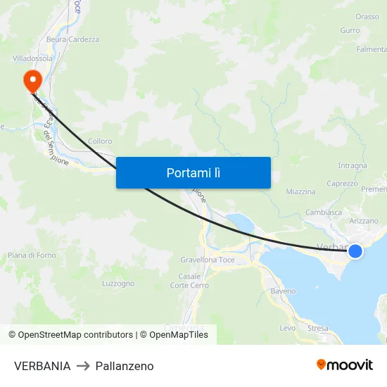 VERBANIA to Pallanzeno map