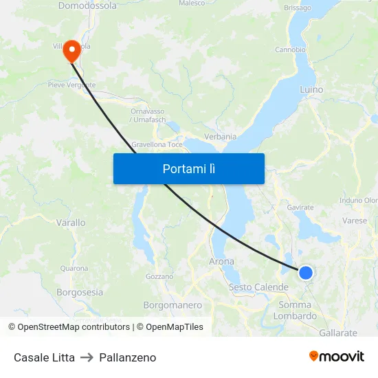 Casale Litta to Pallanzeno map