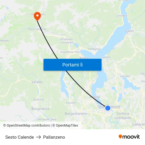 Sesto Calende to Pallanzeno map