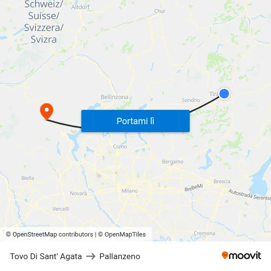 Tovo Di Sant' Agata to Pallanzeno map