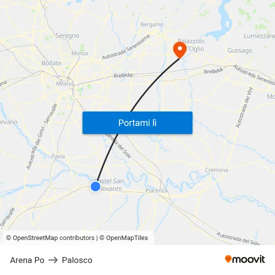 Arena Po to Palosco map
