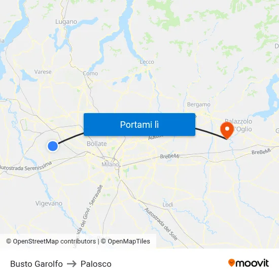 Busto Garolfo to Palosco map