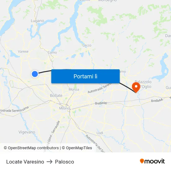 Locate Varesino to Palosco map
