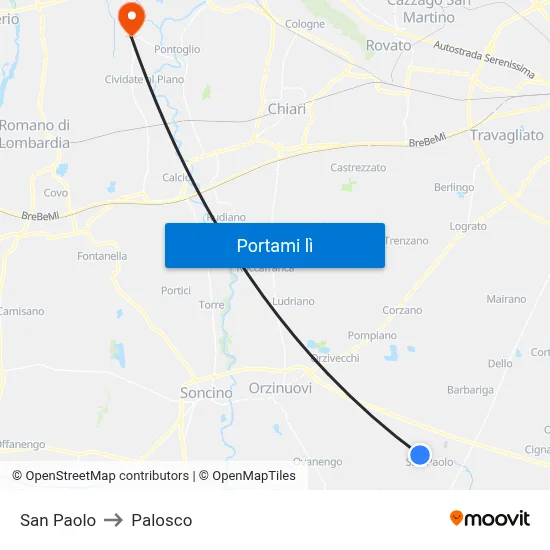 San Paolo to Palosco map