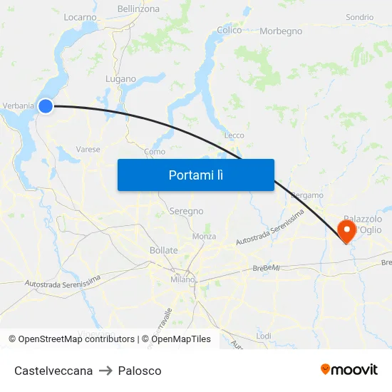 Castelveccana to Palosco map