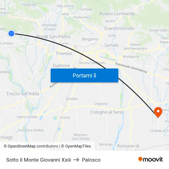 Sotto Il Monte Giovanni Xxiii to Palosco map