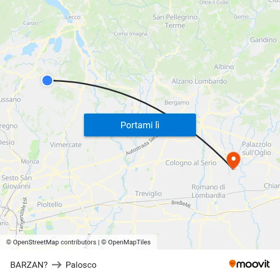 BARZAN? to Palosco map