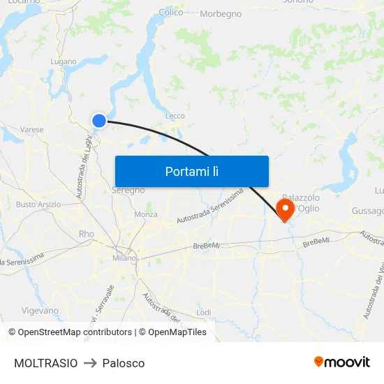 MOLTRASIO to Palosco map